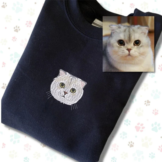 Sudadera bordada con retrato de mascota personalizada 