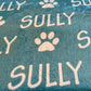 Personalized Paw Print Name Blanket For Pet Pet Lover Gift