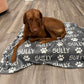 Personalized Paw Print Name Blanket For Pet Pet Lover Gift