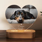 Pet Memorial Custom Acrylic Heart Night Light | Personalized Bedroom LED Decor Sign | Light Up Sign | Gift for Pets