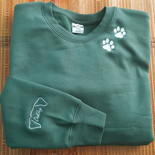 Oreja de gato de perro personalizada bordada con regalo de sudadera con nombre para dueños de mascotas, amantes de las mascotas