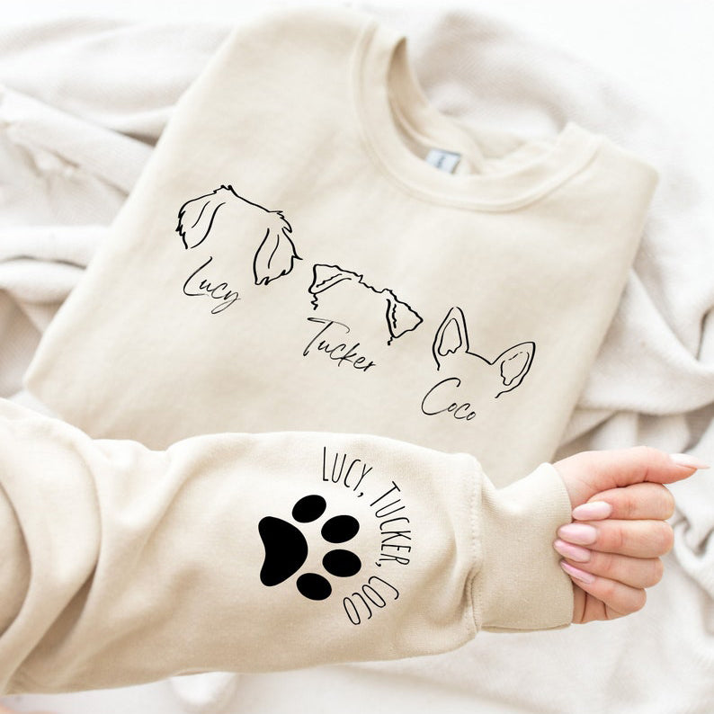 Sudadera personalizada con orejas de perro con nombre, regalo para amantes de las mascotas