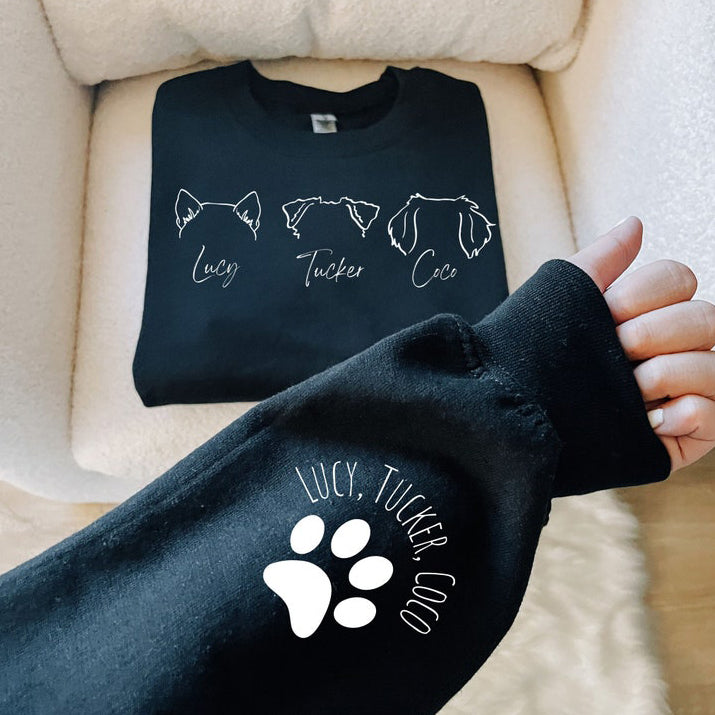 Sudadera personalizada con orejas de perro con nombre, regalo para amantes de las mascotas